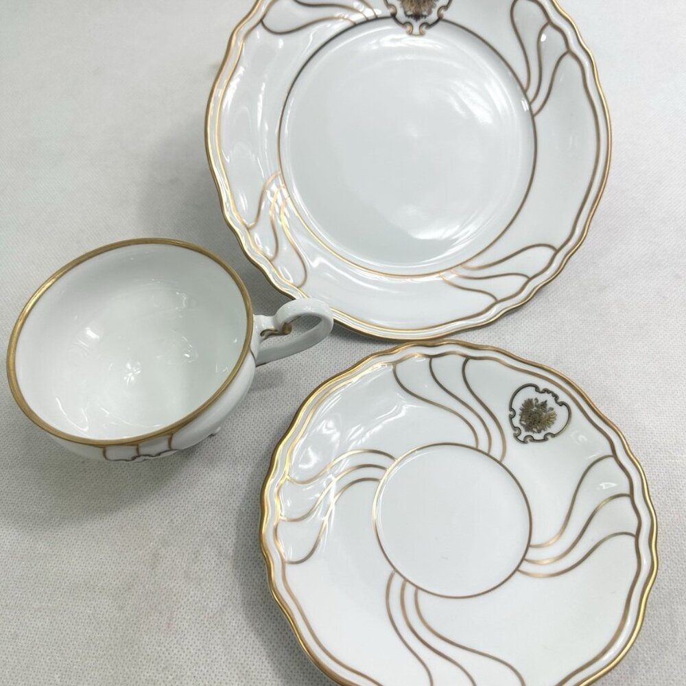Weimar Porzellan Peter The Great Imperial Tea Set 3 piece RARE Collectible